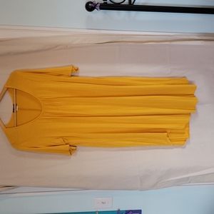 Gold yellow t-shirt dress